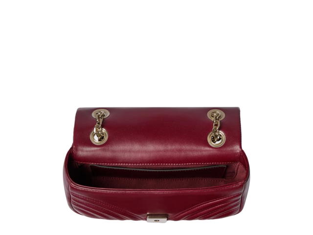 Gucci Gucci GG Marmont Small In Rosso Ancora Red With Light Gold Tone Hardware - view 2