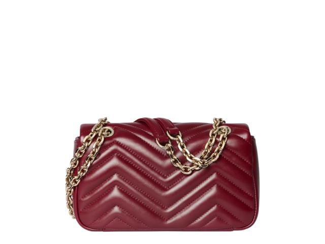Gucci Gucci GG Marmont Small In Rosso Ancora Red With Light Gold Tone Hardware - view 3