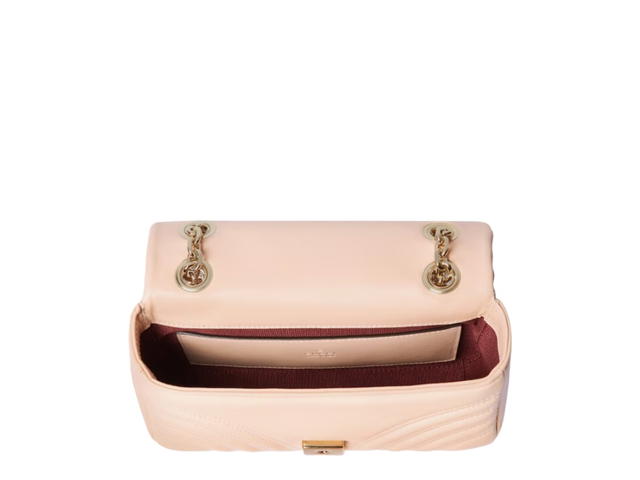 Gucci Gucci GG Marmont Small In Matelassé Lambskin Pale Pink Chevron With Light Gold Tone Hardware - view 2