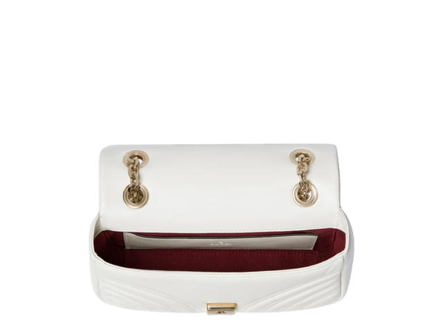 Gucci Gucci GG Marmont Small In White Chevron Matelassé Lambskin With Light Gold Tone Hardware - view 2