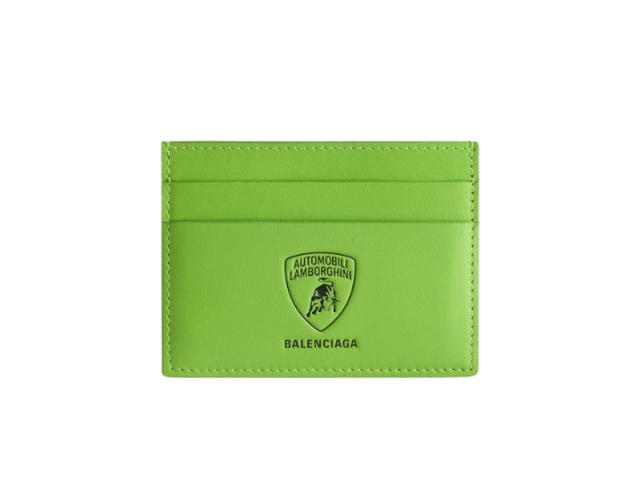 Balenciaga Balenciaga x Automobili Lamborghini Card Holder In Green Smooth Calfskin - view 1
