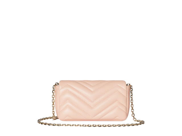 Gucci Gucci GG Marmont Mini In Matelassé Lambskin Pale Pink Chevron With Light Gold Tone Hardware - view 3