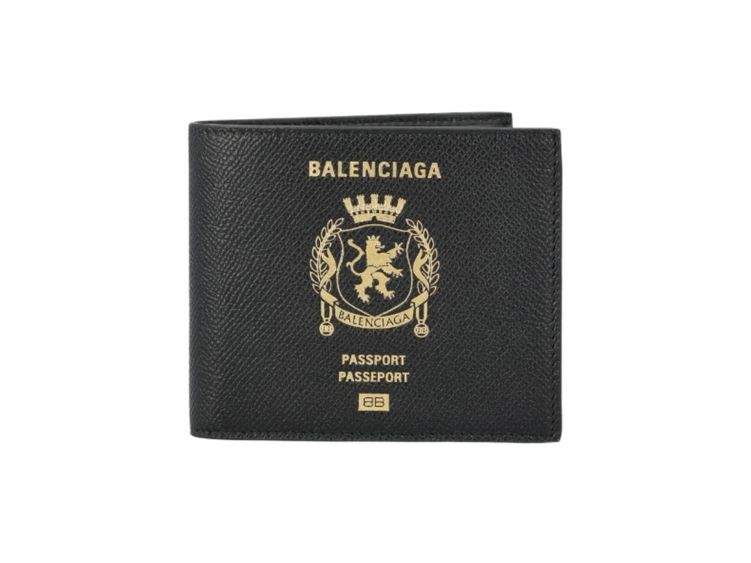 Balenciaga Balenciaga Men's Passport Square Folded Wallet Black