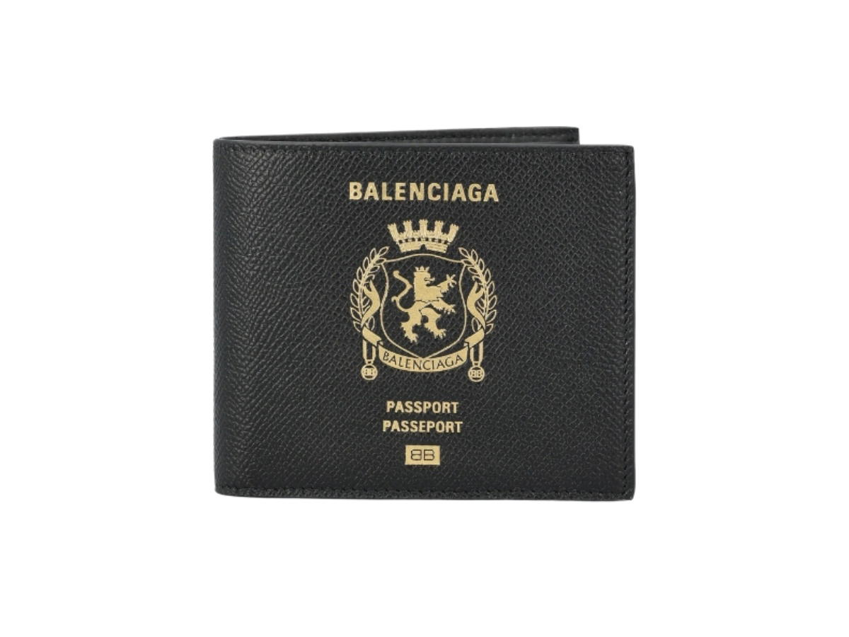 Balenciaga Balenciaga Men's Passport Square Folded Wallet Black