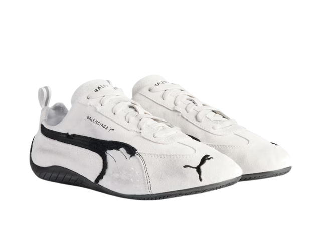 Balenciaga Balenciaga Speedcat Suede Balenciaga White Black - view 3