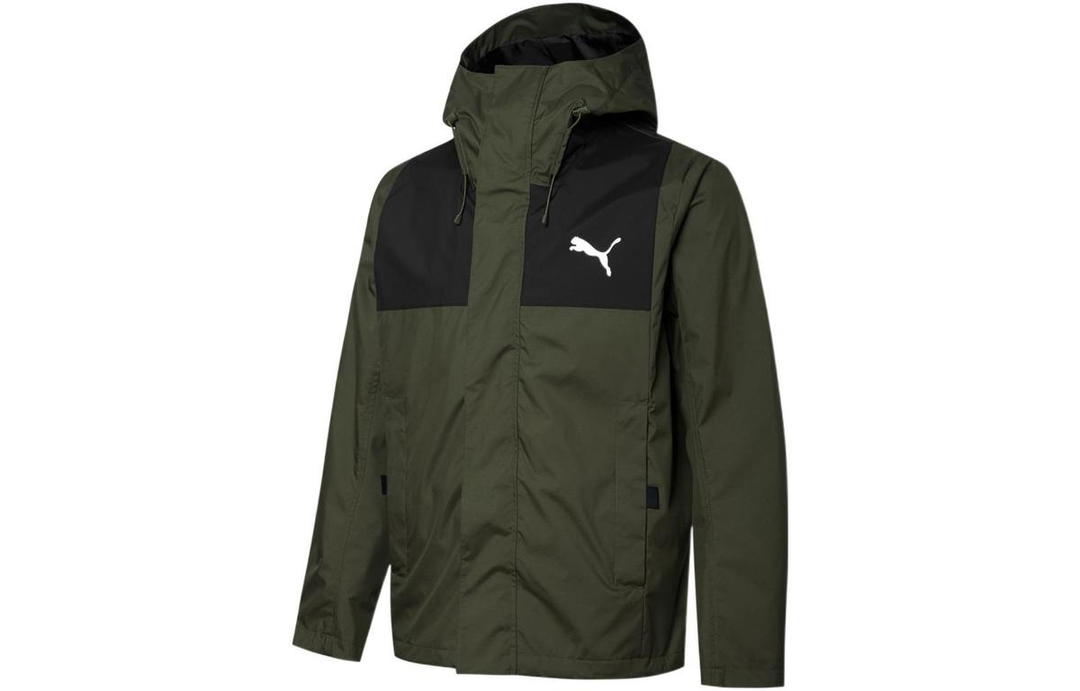 Puma Puma Outdoor Hiking Windproof Wear Resistant Warm Windbreaker Jacket Men's Green