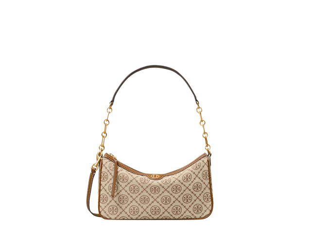 Tory Burch Tory Burch T Monogram Jacquard Studio In Gold Hardware With Hazelnut - view 1