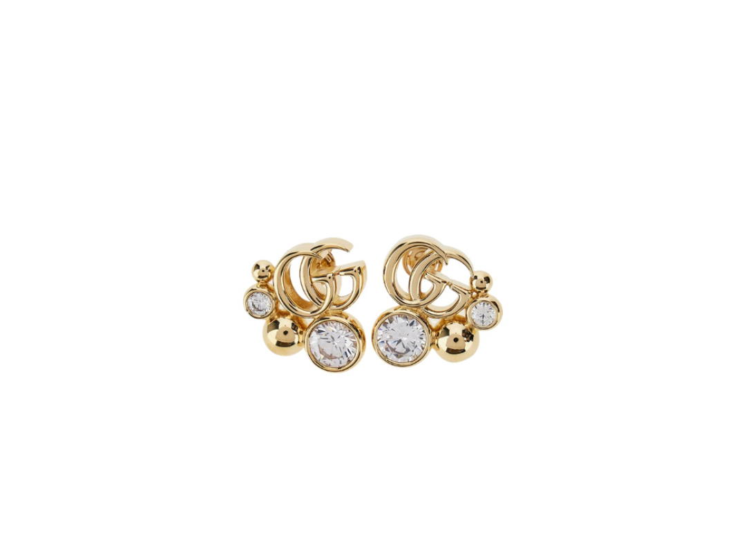 Gucci Gucci GG Marmont Earrings With Zirconia Gold