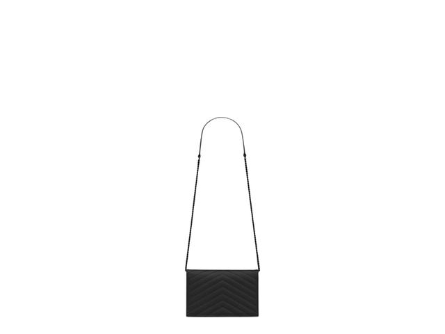 Saint Laurent Saint Laurent Cassandre Envelope Chain Wallet Black - view 2