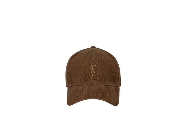 Saint Laurent Saint Laurent New Era Cassandre Cap In Corduroy Brown - view 1