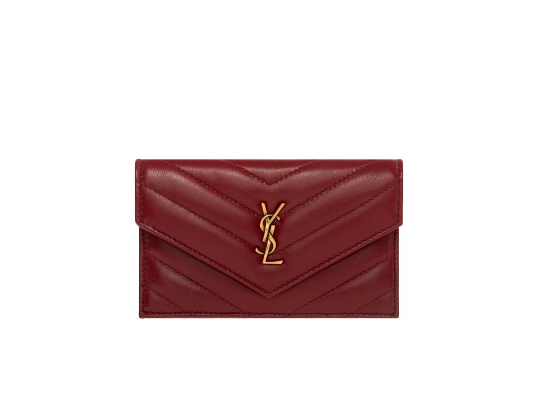 Saint Laurent Saint Laurent Flap Card Case Carmine Red