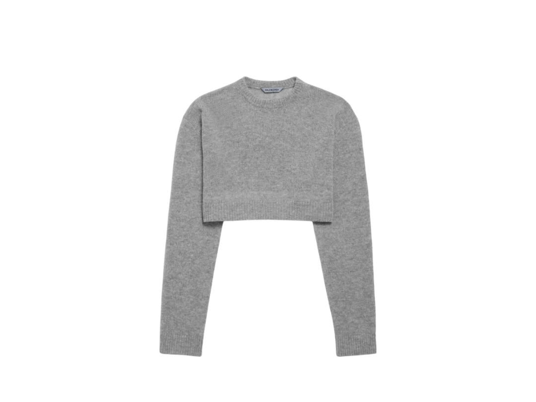 Balenciaga Balenciaga Cropped Crewneck Heather Grey (W)