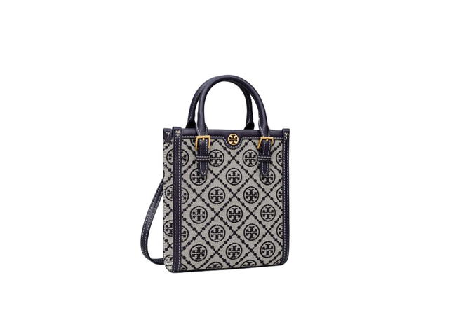 Tory Burch Tory Burch T Monogram Jacquard Mini Tote In Woven Jacquard With Magnetic Snap Closure Navy - view 2