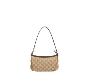 Buy Gucci Gossip Small Shoulder Bag Sand and Dark Brown GG Canvas at Sasom – Authentic and Ready to Ship