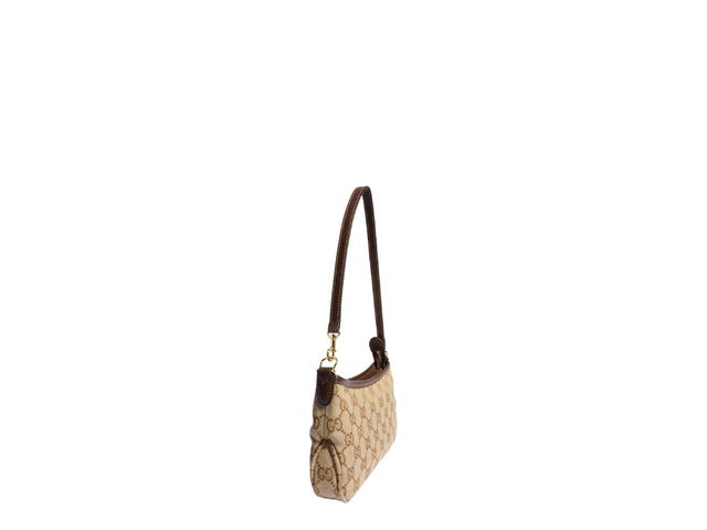 Gucci Gucci Gossip Small Shoulder Bag Sand and Dark Brown GG Canvas - view 2