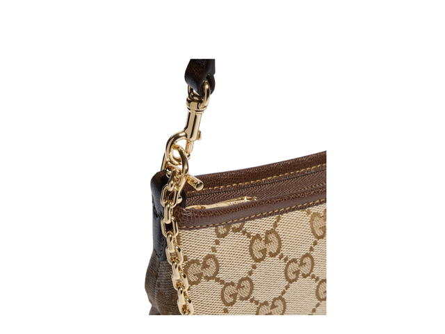 Gucci Gucci Gossip Small Shoulder Bag Sand and Dark Brown GG Canvas - view 3