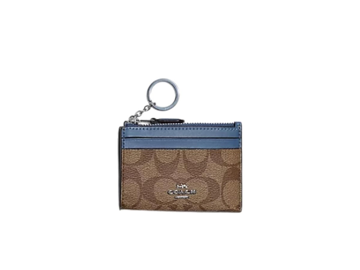 Coach Coach Skinny Id Case Stone Blue Khaki