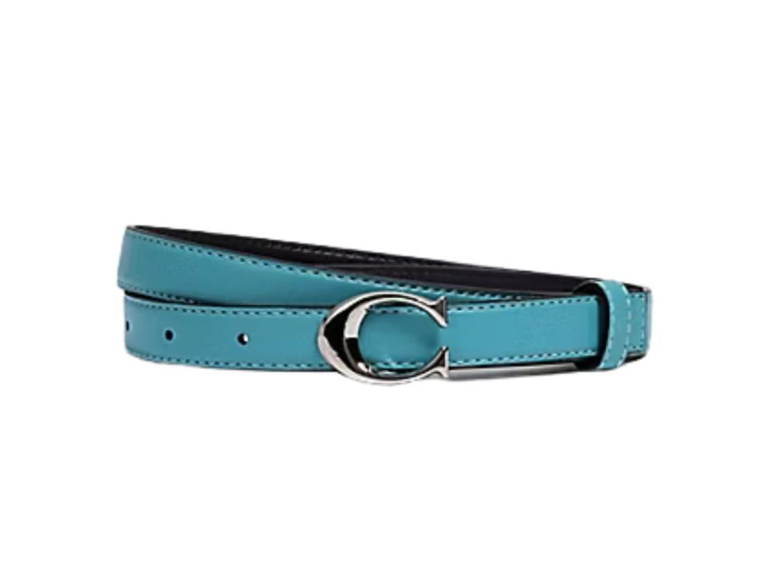 Coach Coach Signature Buckle Belt Aqua