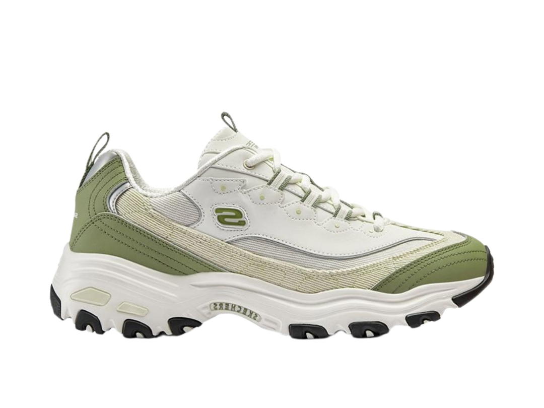 Skechers Skechers D'Lites Varsity Spirit Sneaker White Beige Green