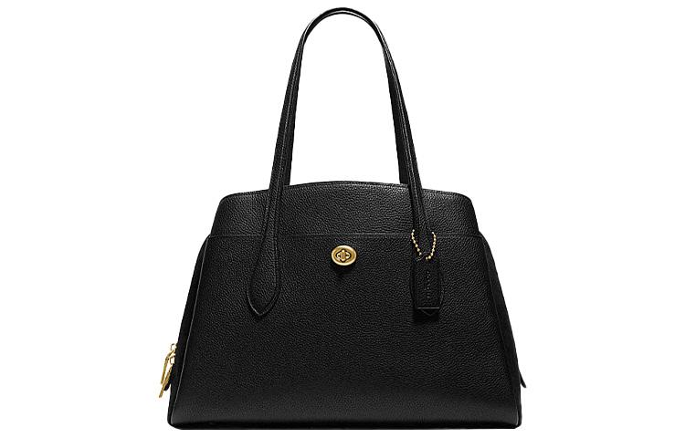 Coach Coach Lora Leather Portable Crossbody Bag Small Size Women's Black