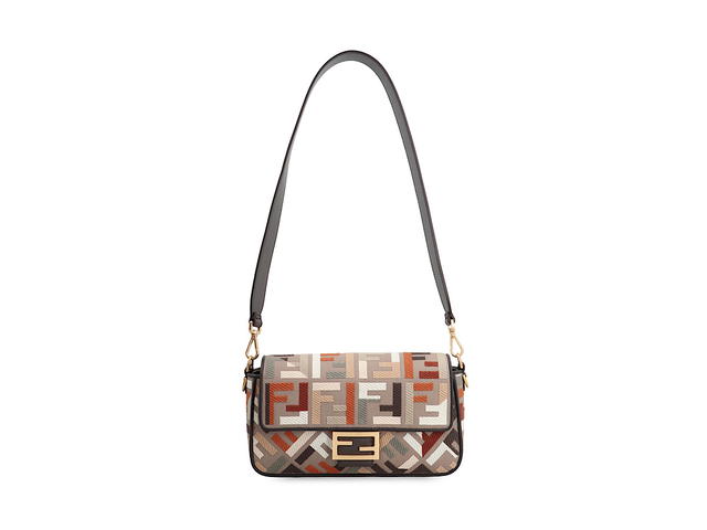 Fendi Fendi Baguette Shoulder Bagmulticolor Polyamide 25 Polyurethane 15 Cotton 60 Calf 100 - view 5