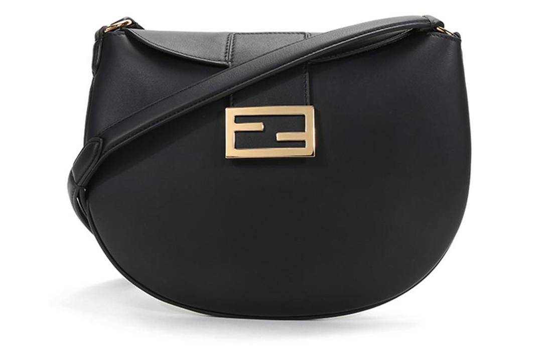 Fendi FENDI Leather Croissant Bag Shoulder Bag Crescent Bag Shoulder Bag Women's Black
