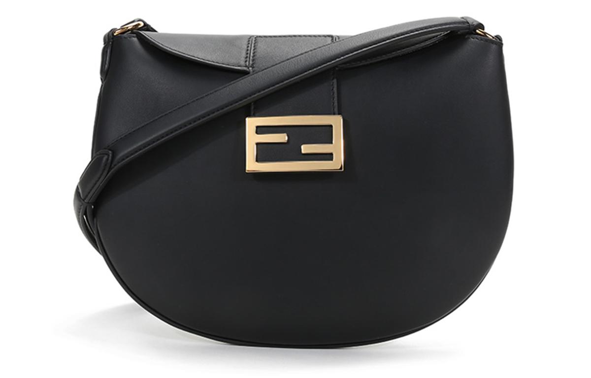 Fendi FENDI Leather Croissant Bag Shoulder Bag Crescent Bag Shoulder Bag Women's Black