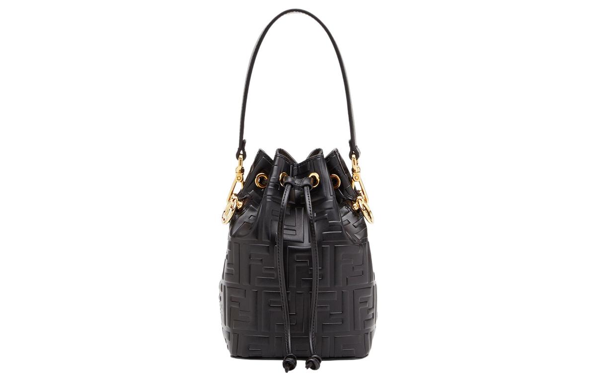 Fendi FENDI Mon Tresor Calfskin Bucket Bags Shoulder Bag Crossbody Bag Handbag Mini Women's Black