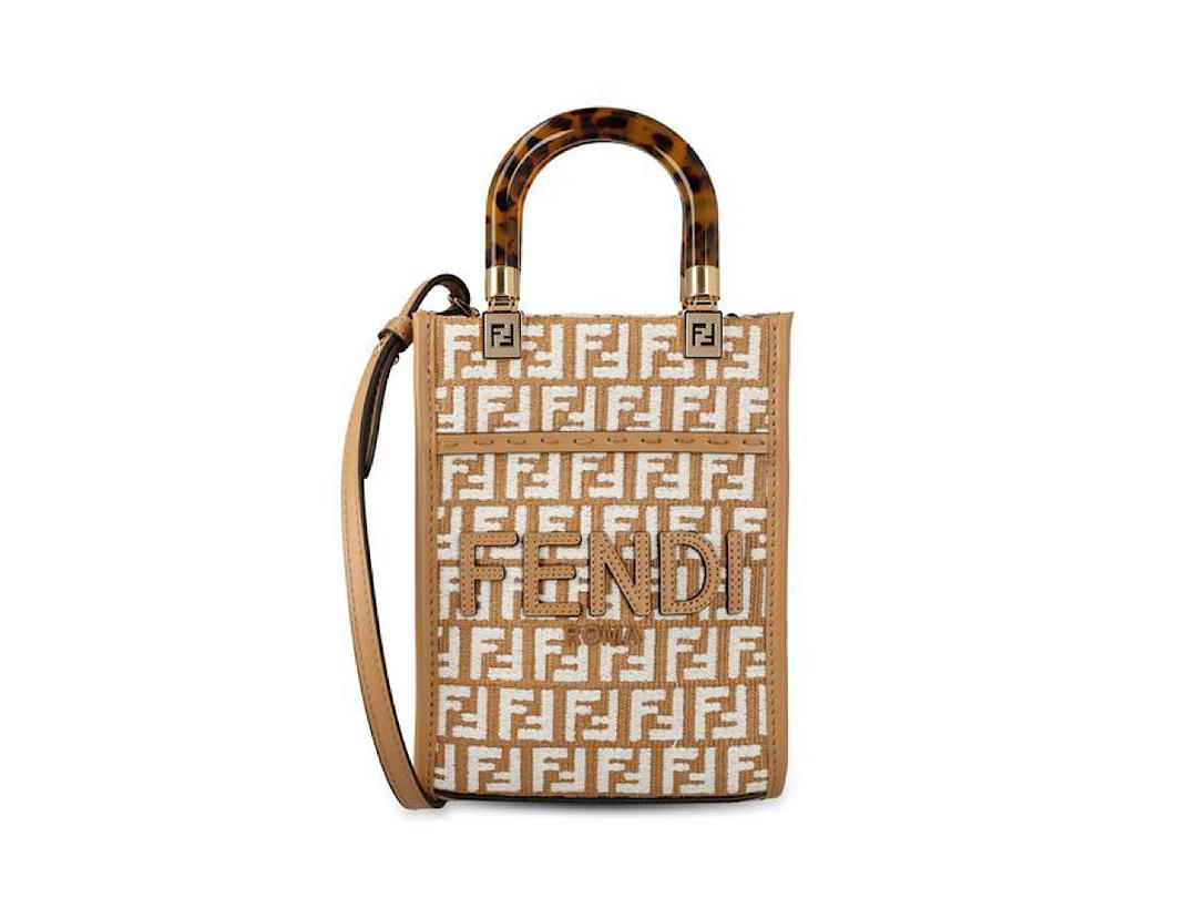 Fendi Fendi Fendi Mini Sunshine Shopper Bagnude Neutrals Calf Leather