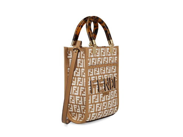 Fendi Fendi Fendi Mini Sunshine Shopper Bagnude Neutrals Calf Leather - view 3
