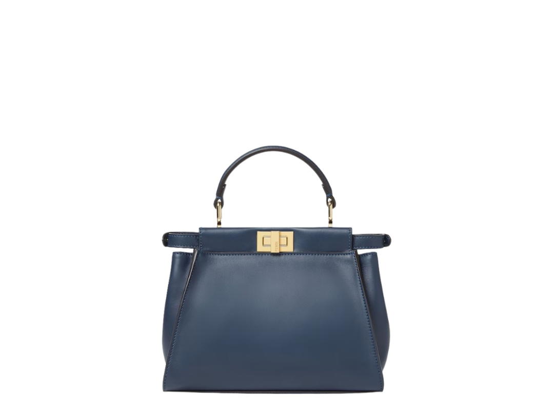 Fendi Fendi Peekaboo Navy Blue Leather Bag