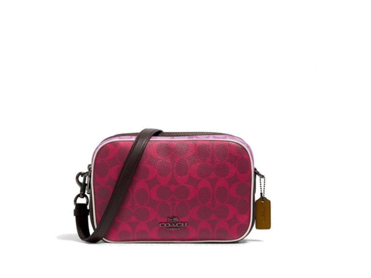 Coach Coach Jes Crossbody Blocked Signature Canvas Magenta