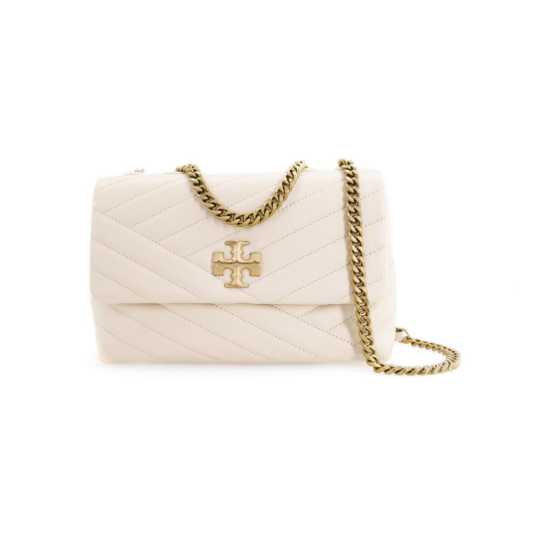 Tory Burch TORY BURCH Kira Leather Shoulder Bag Crossbody Bag Small Size Women's Cream White