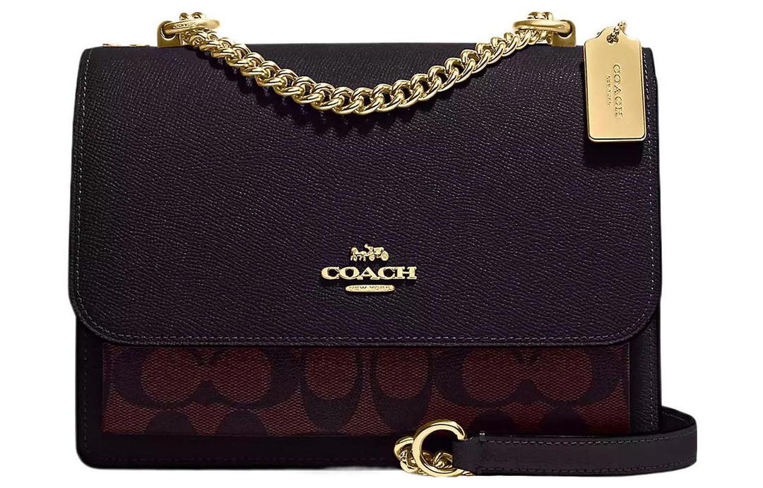 Coach Coach Klare Canvas With Leather Shoulder Bag Crossbody Bag Small Size Women's Burgundy