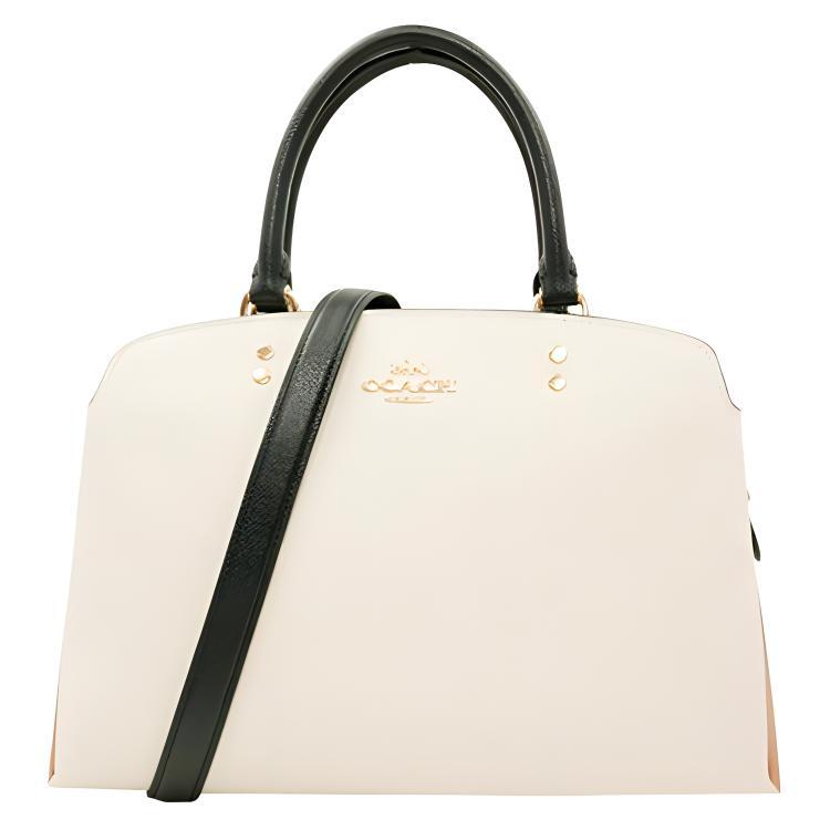 Coach Coach Canvas Leather Shoulder Bags Handbags Large Size Women's Ecru Khaki Multicolor
