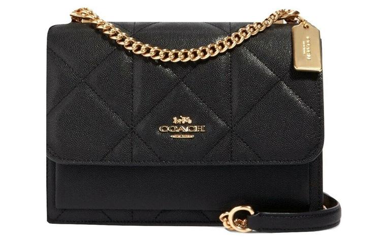 Coach Coach Klare Leather Trunk Bag, Messenger Bag, Shoulder Bag, Crossbody Bag Small Size Women's Black