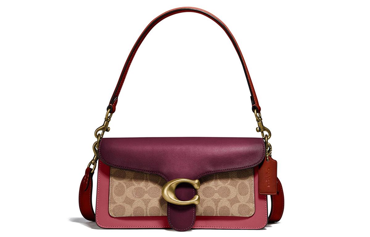 Coach Coach Tabby Leather Wine God Bag Shoulder Bag Handbag Medium Size Women's Brown Red
