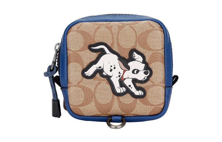 Coach Coach Disney Collaboration Pouch Coated Canvas With Leather Clutch Card Holder Coin Purse Mini Men's Navy Admiral Blue