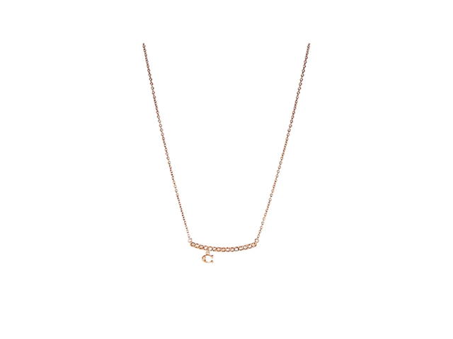 Coach Coach Signature Pave Bar Necklace Rose Gold - view 1