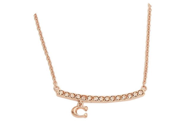 Coach Coach Signature Pave Bar Necklace Rose Gold - view 2