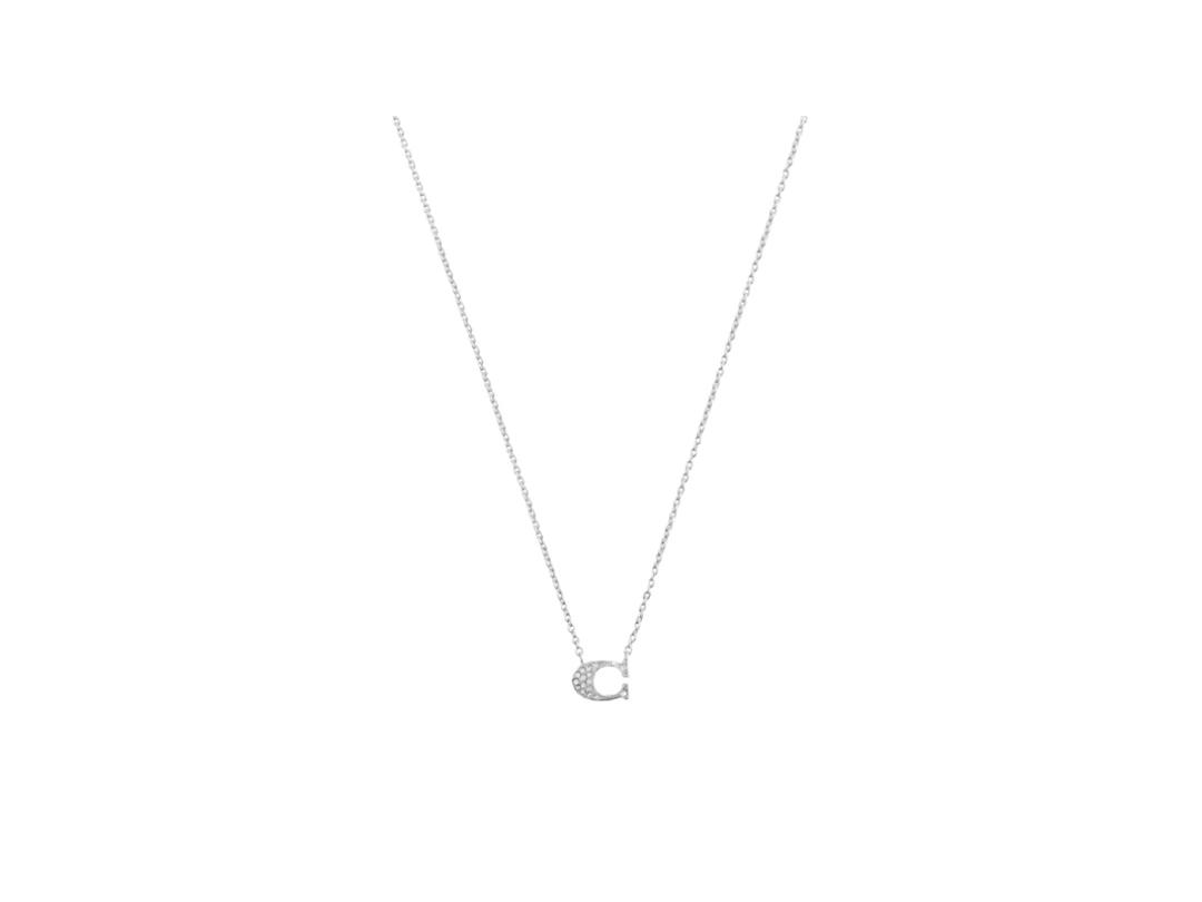 Coach Coach Pave Signature Necklace Silver