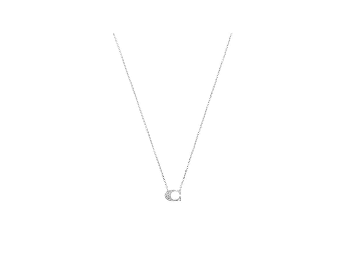 Coach Coach Pave Signature Necklace Silver
