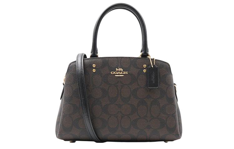 Coach Coach Lillie Cow Leather Handbags Shoulder Bag Crossbody Bag Small Size Women's Dark Brown