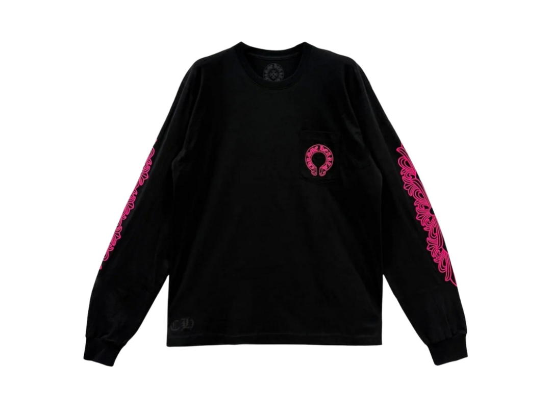 Chrome Hearts Chrome Hearts Horseshoe Logo Long sleeve Pocket Tee Pink
