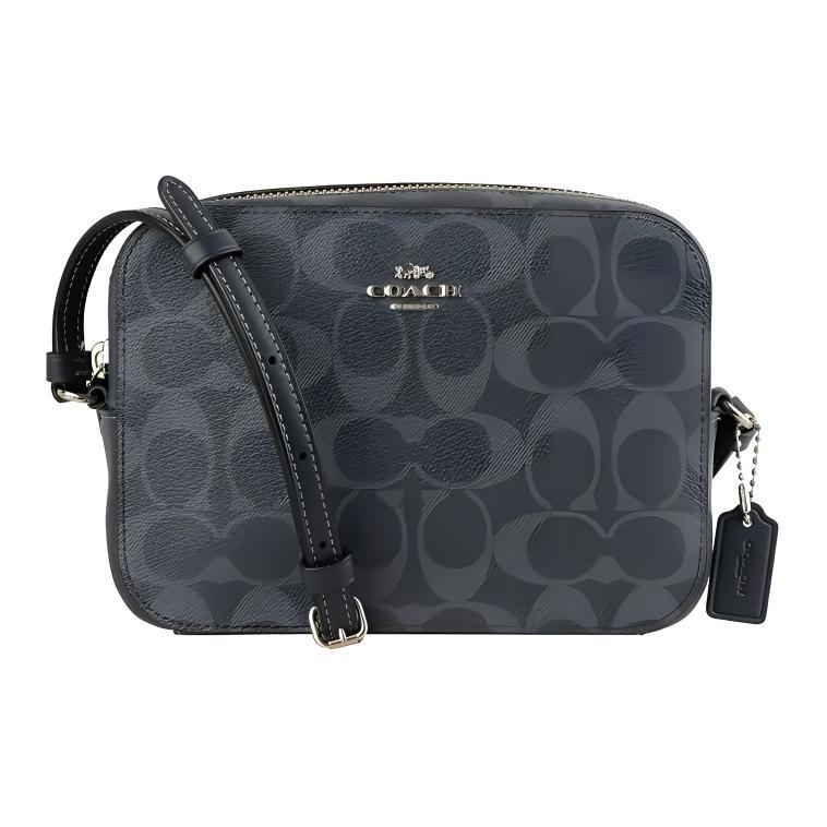 Coach Coach Camera Coated Canvas Camera Bag Handbag Shoulder Bag Crossbody Bag Mini Women's Black