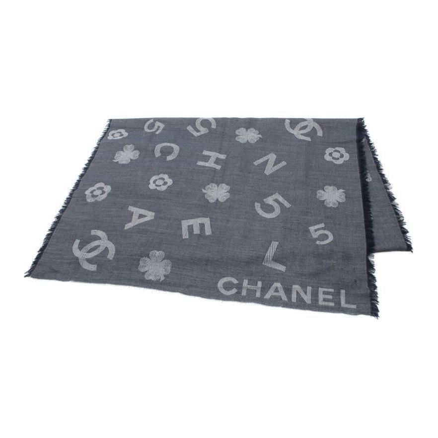 Chanel Chanel Cashmere Blend Knit Scarves Women's Midnight Blue