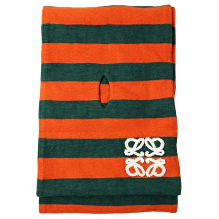 Loewe Loewe Wool Knit Scarves Women's Orange/Green