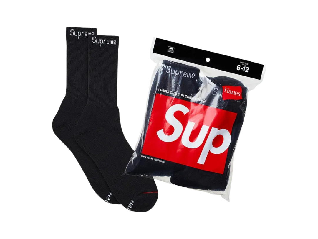 Supreme Supreme x Hanes Crew Socks (4 Pack) Black