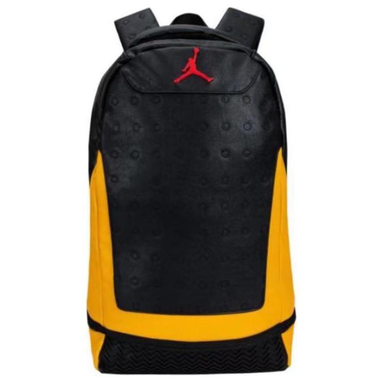 Jordan Jordan Polyurethane Basketball Backpack Unisex Black Yellow Color Scheme Bruce Lee Color Scheme