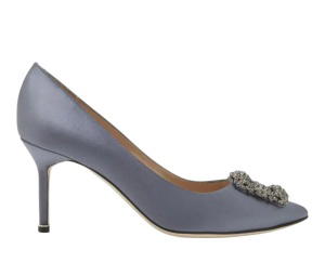 Buy Manolo Blahnik Hangisi 70 Grey Satin Jewel Buckle Pumps (Women's) at Sasom – Authentic and Ready to Ship